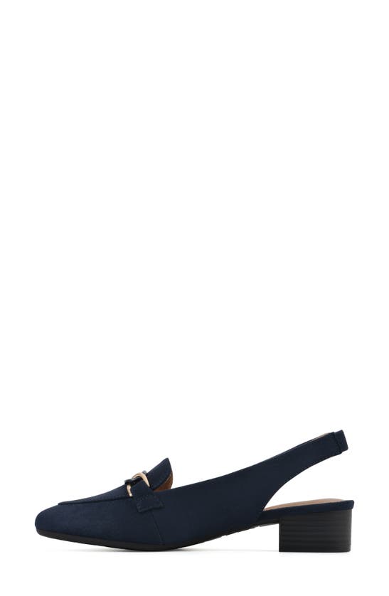 White Mountain Footwear Boreal Slingback Mule In Navy/ Fabric