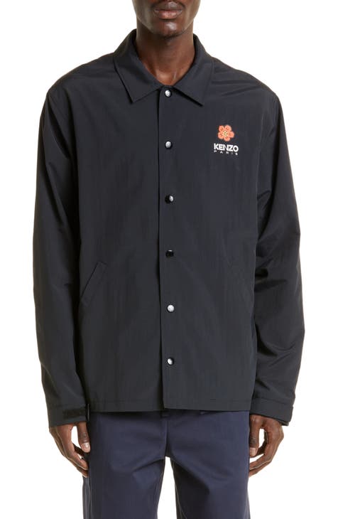 Kenzo Men's Large Limited Black Leather Moon Patch Jacket 124k17