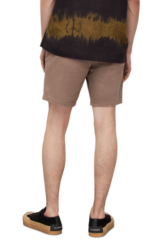 Shop Allsaints Neiva Flat Front Stretch Twill Shorts In Moorland Brown