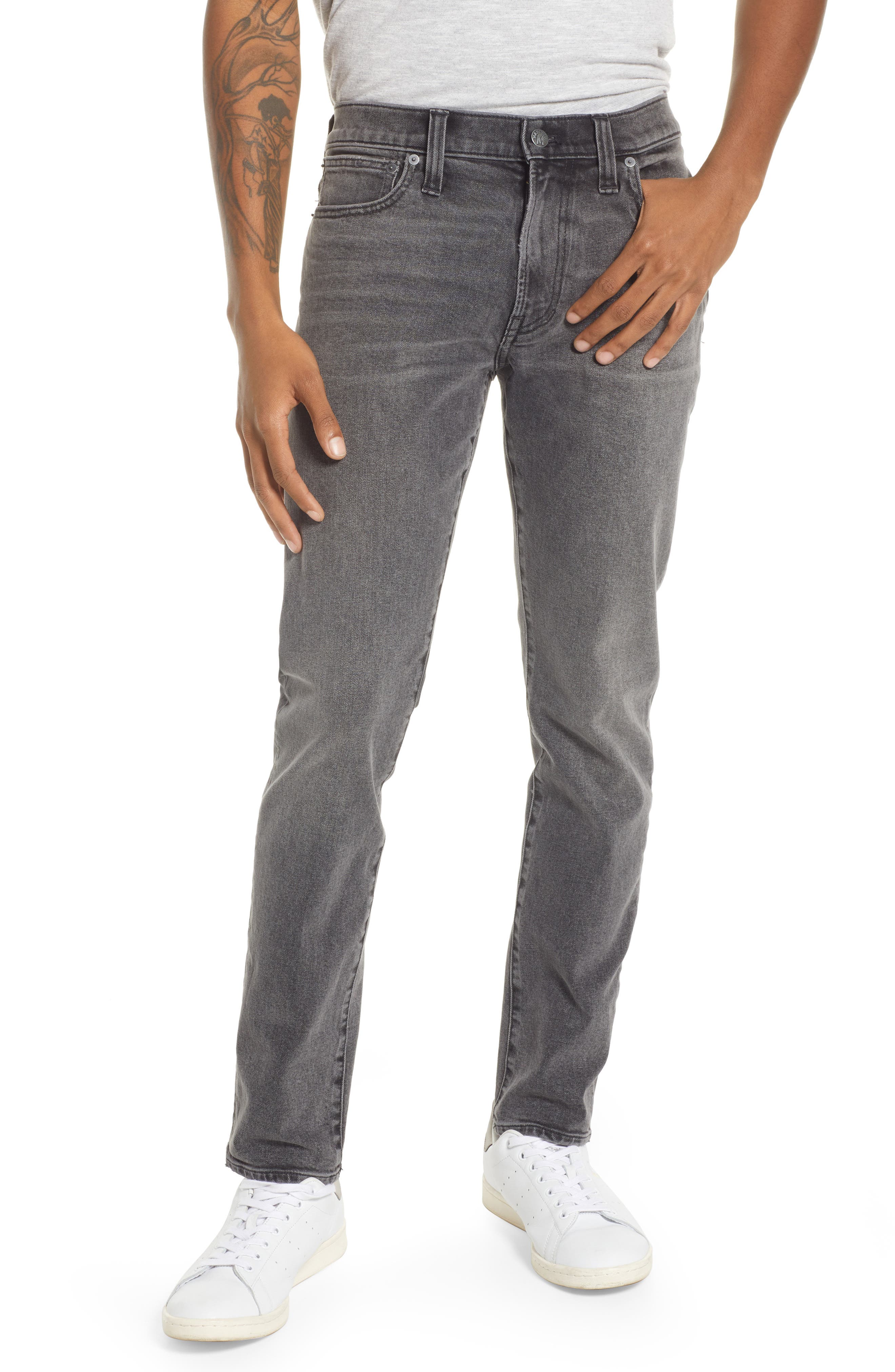 washed grey jeans mens