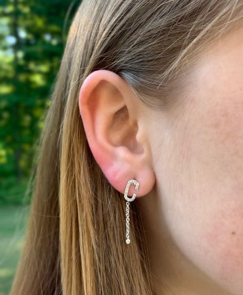 Luvmyjewelry Celia C Sterling Silver Diamond Drop Earring In Silver