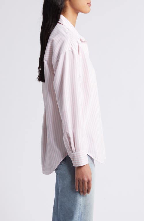 Shop Beachlunchlounge Stripe Oversize Shirt In Rose Shadow