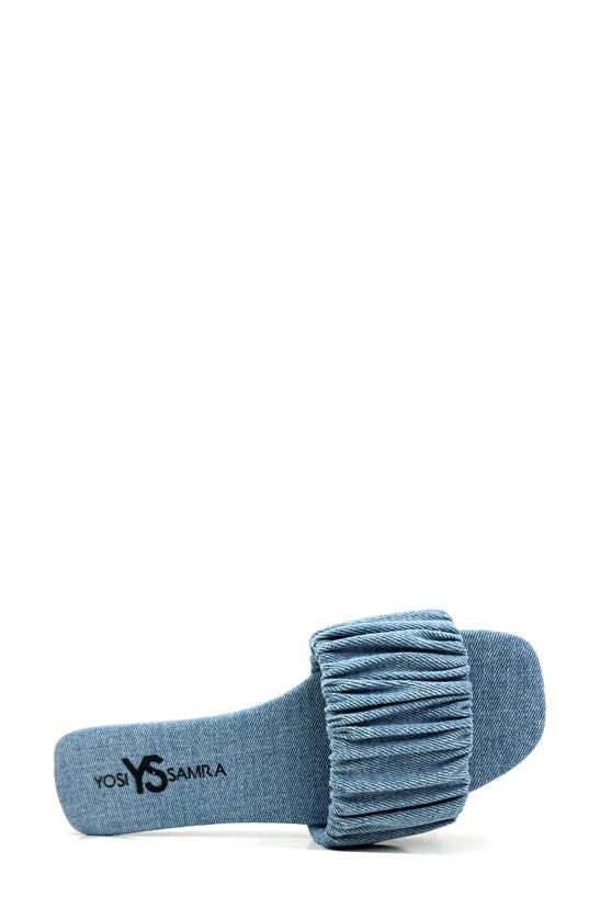 Yosi Samra Naomi Ruched Sandal In Denim In Denim