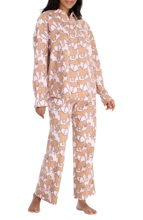 Shop Honeydew Intimates Honeydew Golden Hour Cotton Twill Pajamas In Aurora Horses