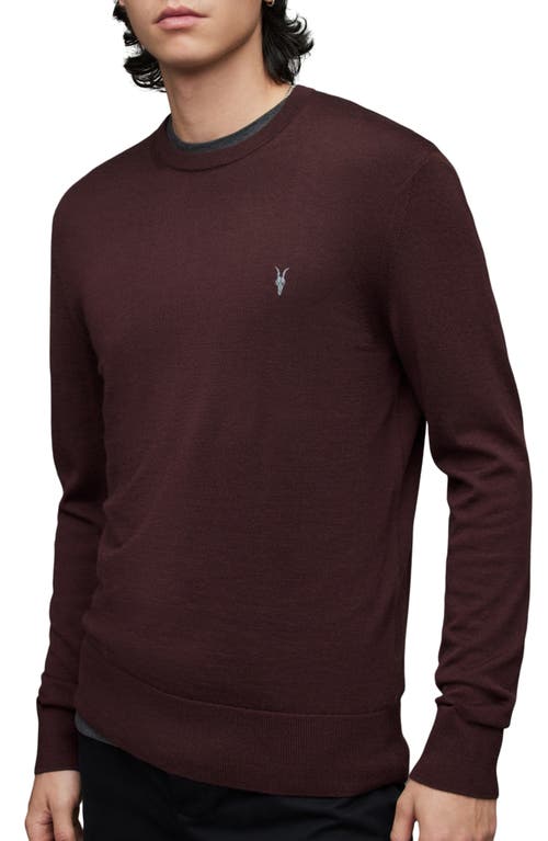 AllSaints Mode Slim Fit Wool Sweater in Beaujolais Red