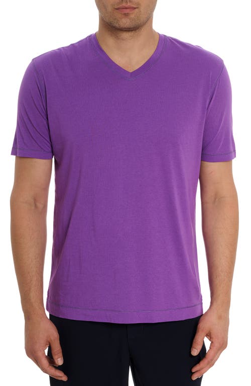 Robert Graham Eastwood 2 V-Neck T-Shirt Grape at Nordstrom,