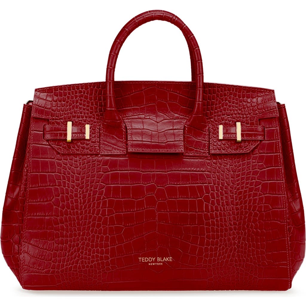 Teddy Blake Gigi Croco Gold 13" In Dark Red
