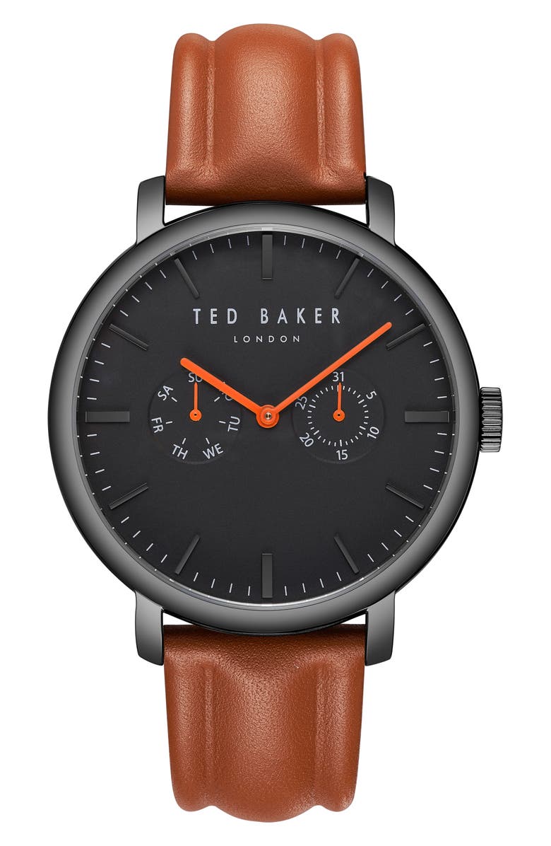 Ted Baker London Trent Leather Strap Watch, 43mm | Nordstrom