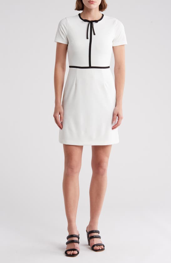 Alexia Admor Eira Short Sleeve A-line Dress In Ivory
