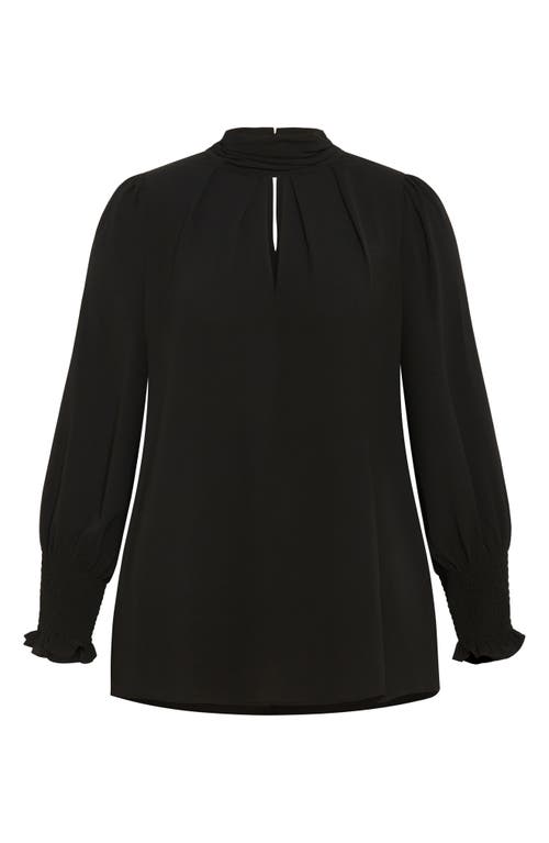 Shop City Chic Iris Keyhole Top In Black