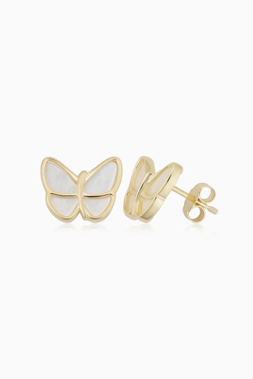 Oradina 14k Yellow Gold Flutter By Studs In Yellow Gold