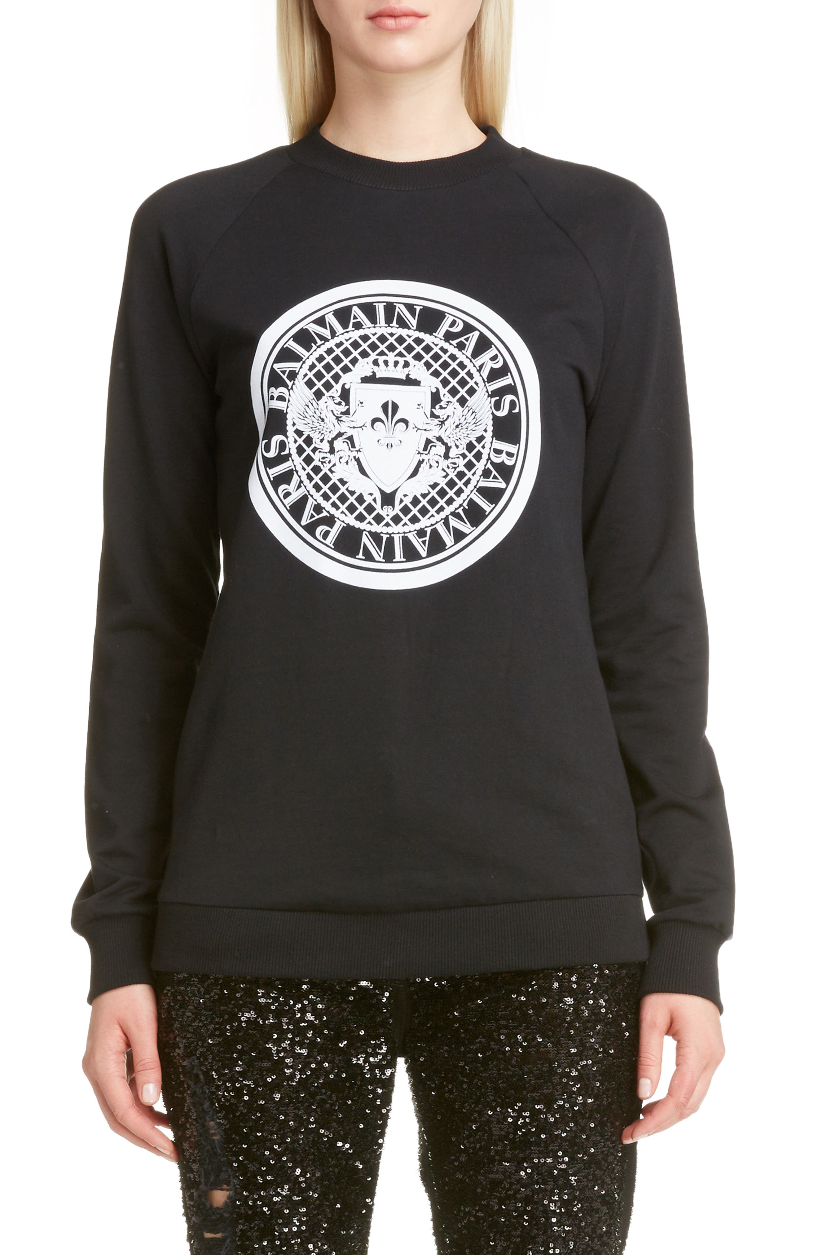 balmain coin sweatshirt