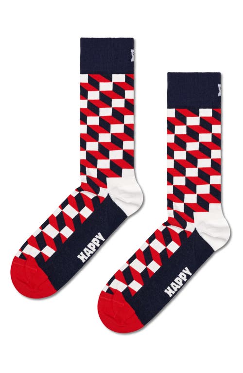 Assorted 3-Pack Optic Filled Crew Socks in Navy