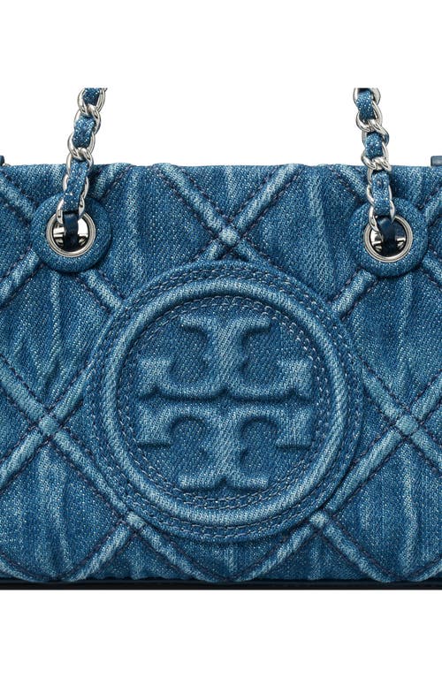 Shop Tory Burch Mini Fleming Denim Tote