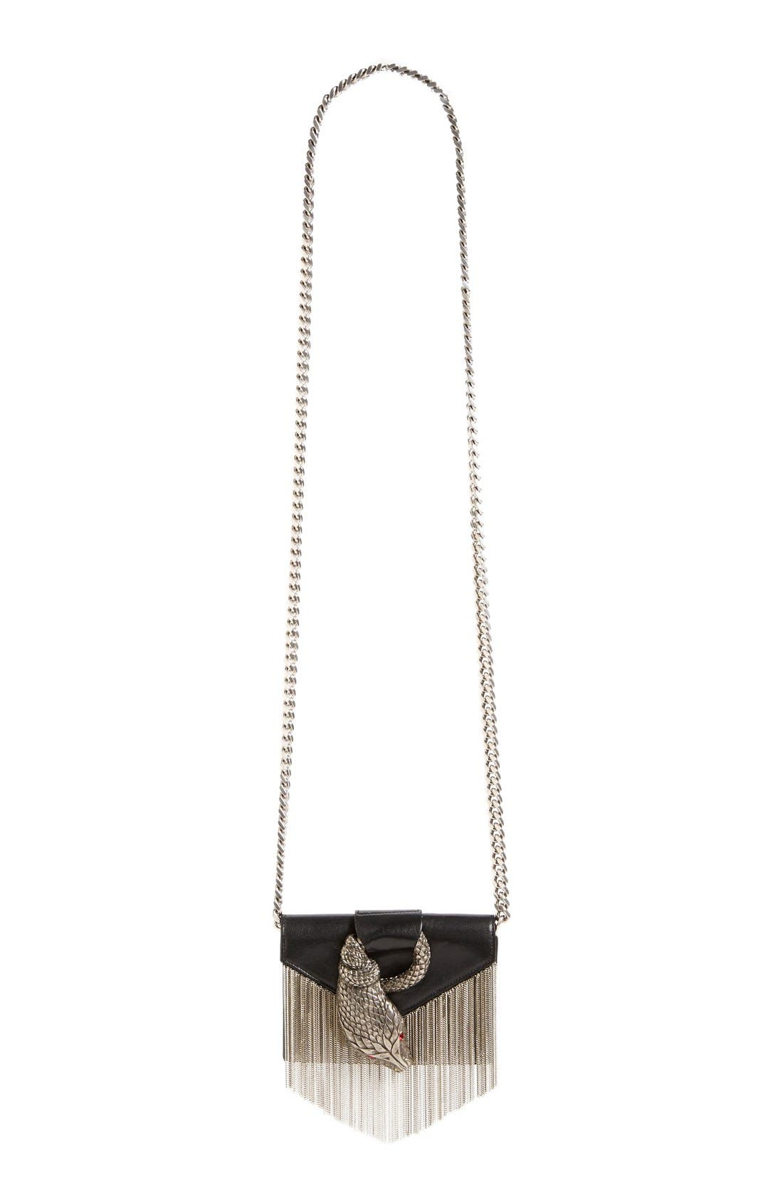 Saint Laurent Chain Fringe & Snake Crossbody Bag Nordstrom