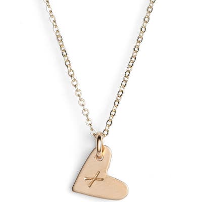 Nashelle 14K-Gold Fill Initial Mini Heart Pendant Necklace