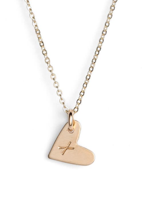 Shop Nashelle 14k-gold Fill Initial Mini Heart Pendant Necklace In Gold/x