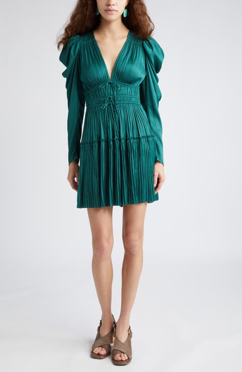 Ulla Johnson Lu Long Sleeve Satin Dress at Nordstrom,