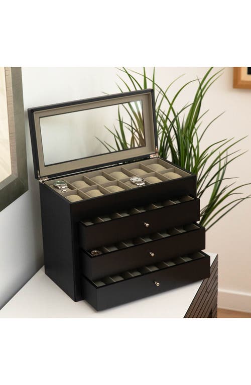 Shop Bey-berk Wood Watch Box In Black