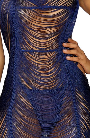 Draping Fringe Camisole and Skirt with matching mesh bandeau and G-str –  Dreamgirl