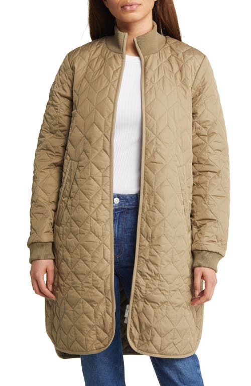 Isle Jacobsen Long Quilted Jacket in Sage