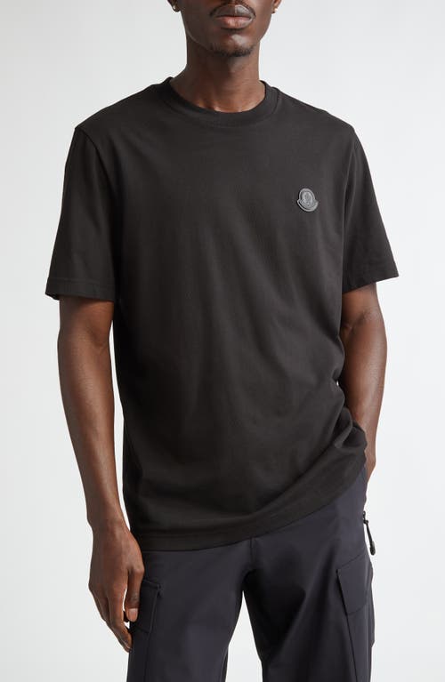 Moncler Soft Cotton Short Sleeve Crew Neck T-shirt In Black