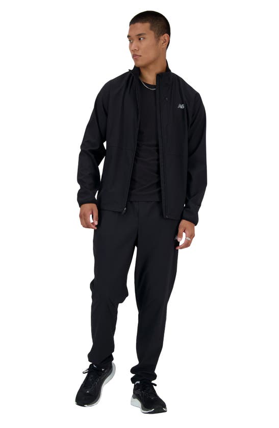 Shop New Balance Athletics Stretch Woven Jacket In Black