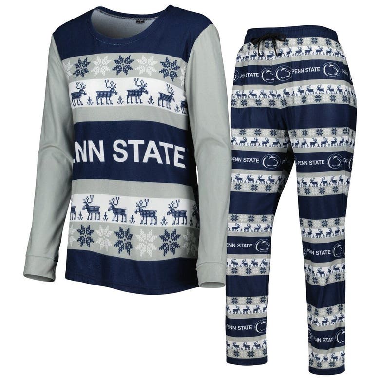 Foco Navy Penn State Nittany Lions Ugly Long Sleeve T-shirt & Pajama Pants Sleep Set