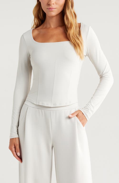 Shop Zella Contour Seam Knit Top In Grey Moonbeam