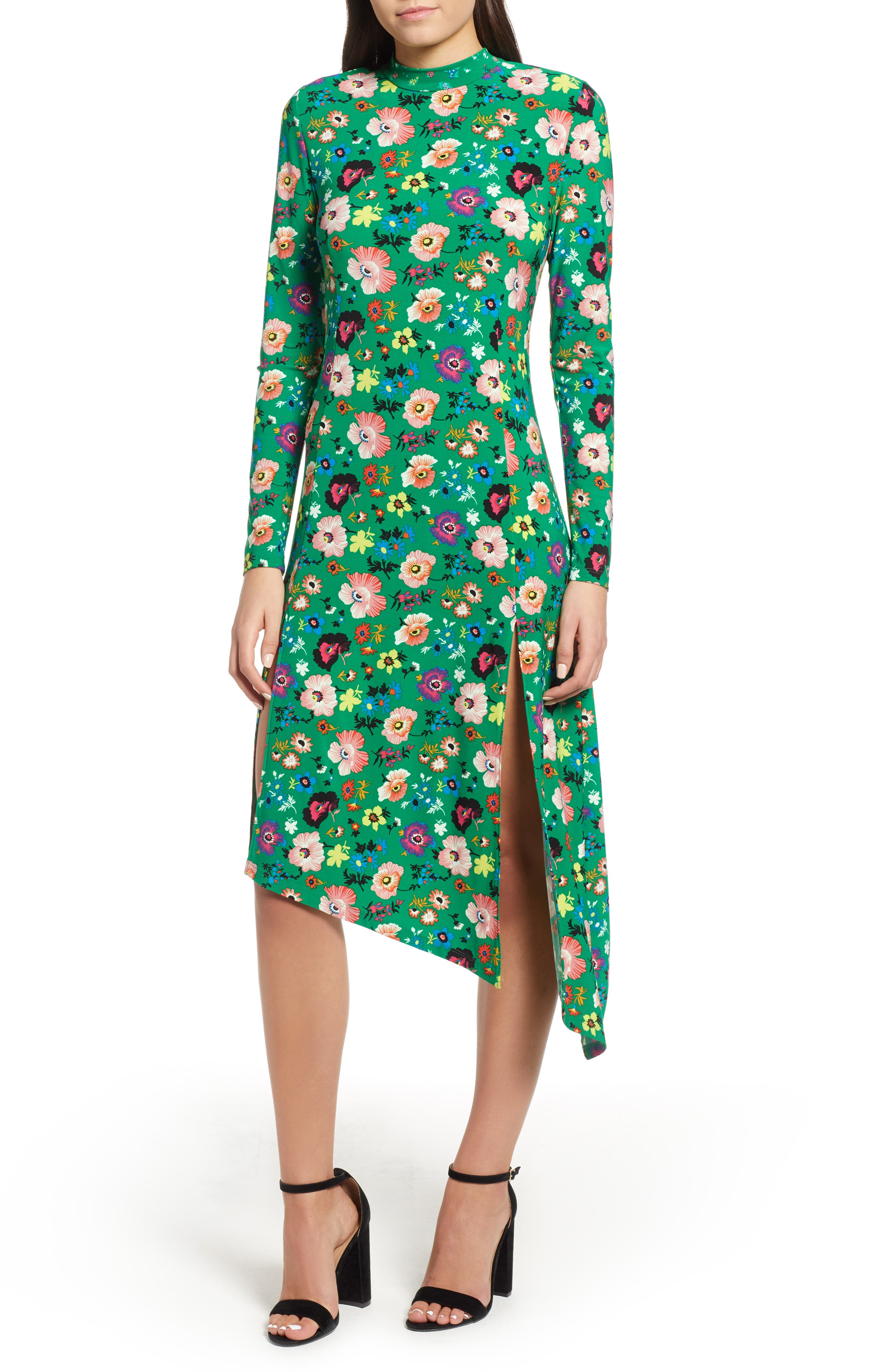 topshop green floral dress