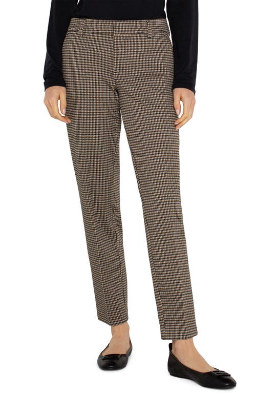 Shop Liverpool Kelsey Check Ankle Pants In Black/tan Checkered