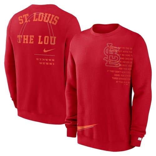 Men's Nike Red St. Louis Cardinals Statement Ball Game Fleece Pullover Sweatshirt