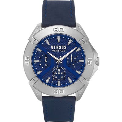 Versus Versace Rue Oberkampf Leather Strap Watch, 4m