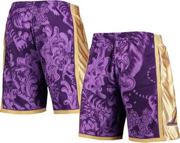 Men's Mitchell & Ness Gray/Purple Los Angeles Lakers Hardwood