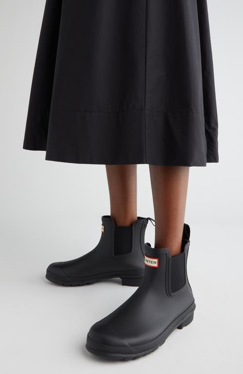 Hunter Original Waterproof Chelsea Rain Boot In Black/black