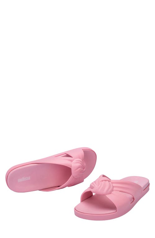 Shop Melissa Plush Knotted Slide Sandal In Pink/pink