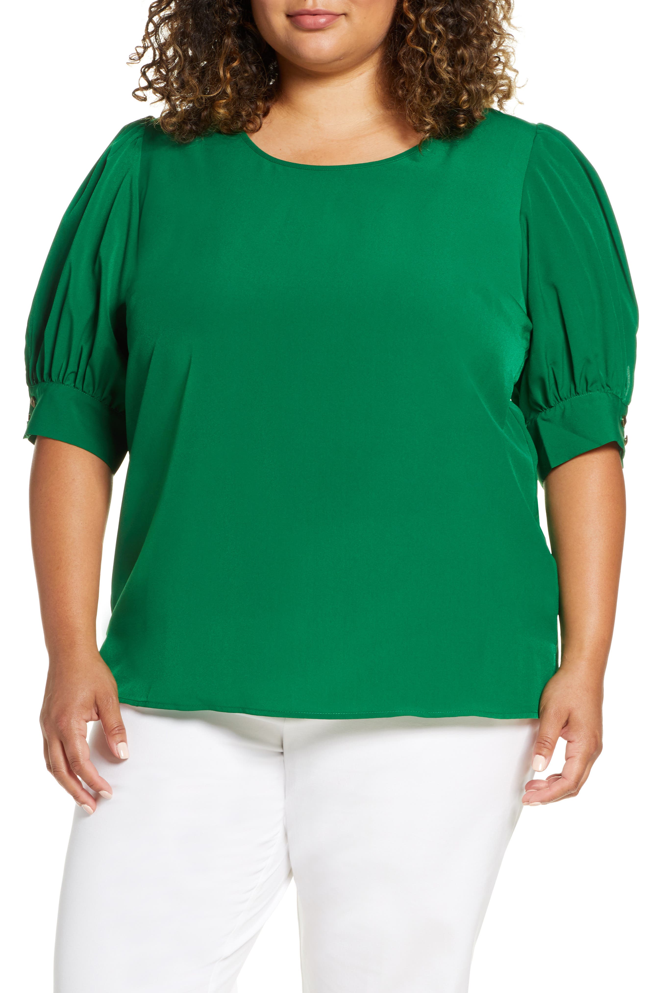 Plus size puff sleeve top Clearance