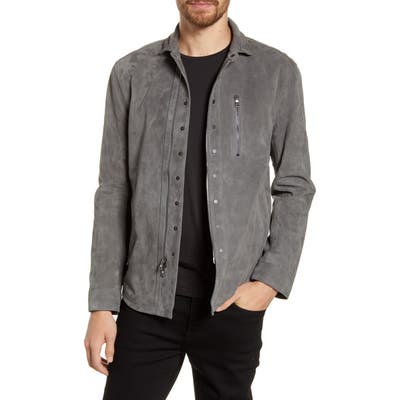 John Varvatos Suede Jacket, 0 US / 5 - Grey