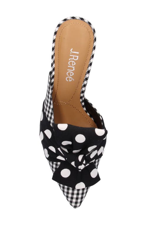 Shop J. Reneé Mianna Kitten Heel Pointed Toe Mule In Black/white Polka/gingham