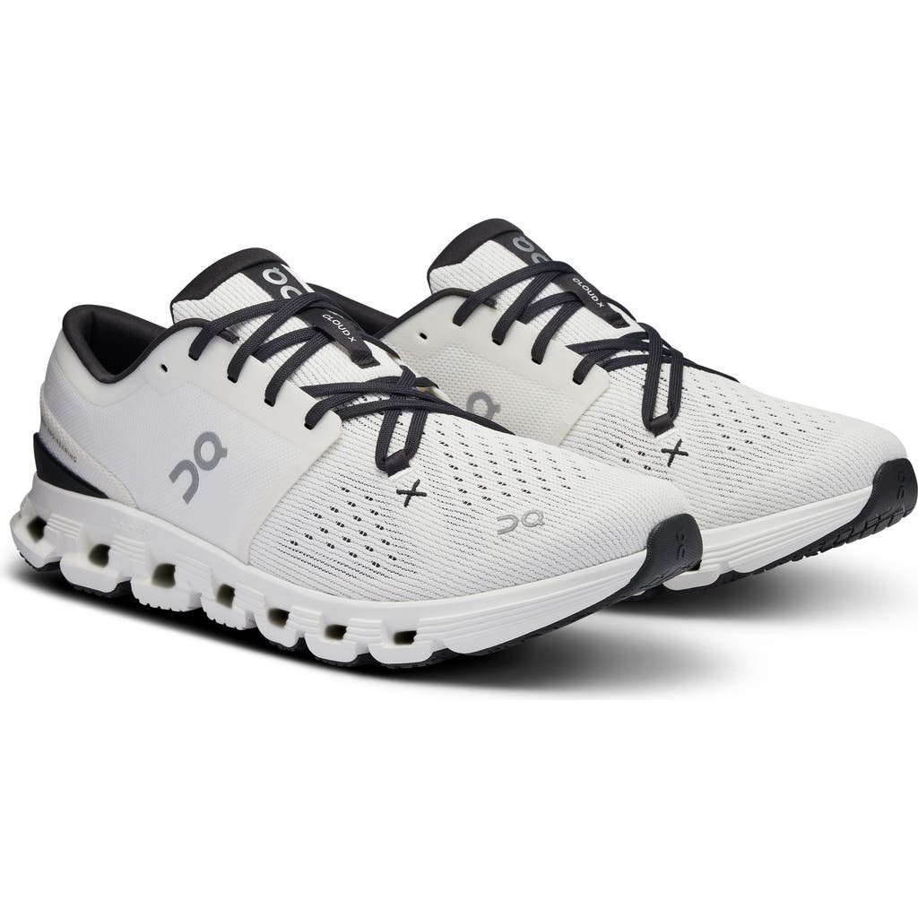 On Cloud X 4 Rubber-trimmed Mesh Running Sneakers In Ivory/black