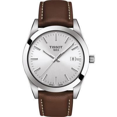 Tissot T-Classic Gentleman Leather Strap Watch, 40Mm