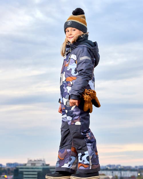 Shop Deux Par Deux Little Boy's One Piece Snowsuit Dark Gray Printed Camo