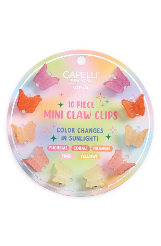 Shop Capelli New York Kids' 10-pack Color Change Butterfly Clips In Pink Multi Combo