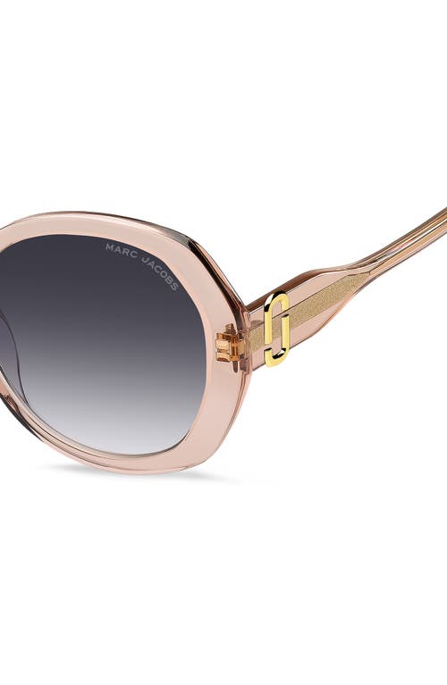 Marc Jacobs Marc 763s Acetate Oval Sunglasses In Beige/dark Grey Sf