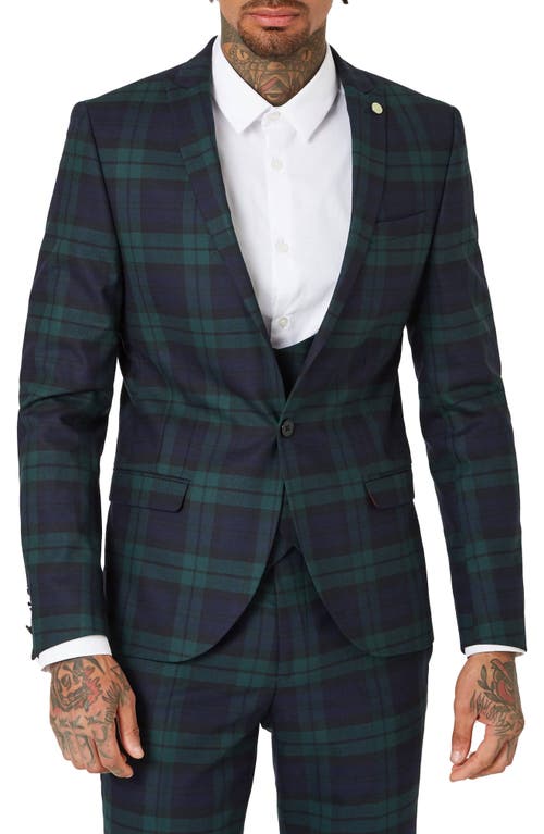 Twisted Tailor Ginger Wrinkle Resistant Slim Fit Wool Blend Suit Jacket In Green