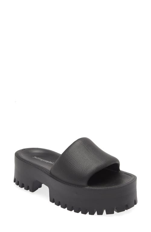 Jeffrey Campbell Summertime Platform Slide Sandal in Black