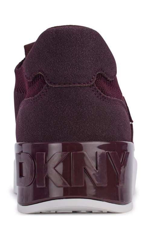 Shop Dkny Mallory Knit Sneaker In Wine