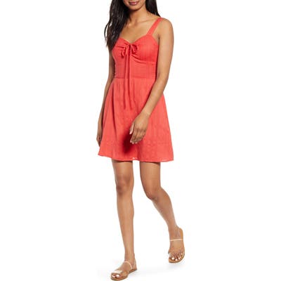 Billabong Cheery Kisses Tie Ruched Minidress