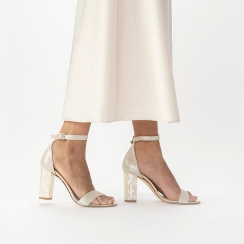 Freya Rose Martene Ankle Strap Pearl Heel In Champagne