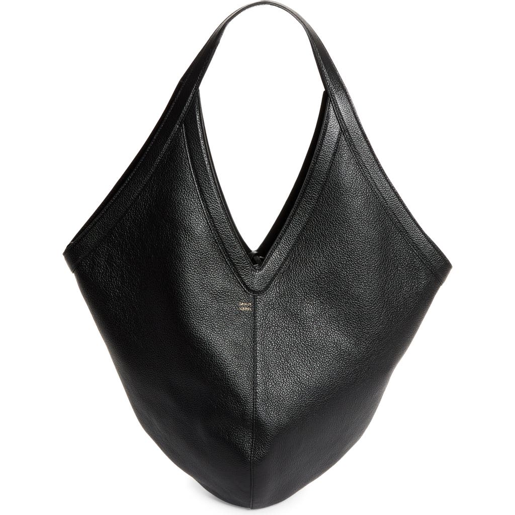 Mansur Gavriel Soft M Leather Hobo Bag in Black 